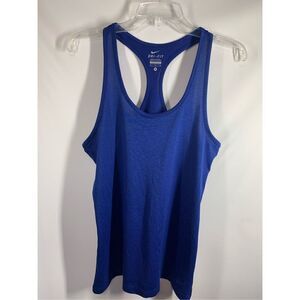 Nike Women's Dri Fit Racerback Tank Top Activewear Blue Size Medium